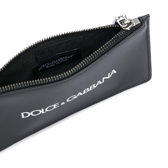Dolce & Gabbana D&G Vertical Logo Plaque Zippered Leather Cardholder Coin Purse - Picture 2 of 12